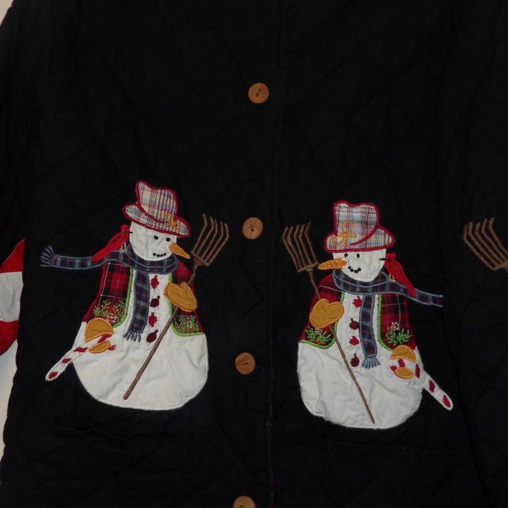 Vintage Patch Magic Group Quilted Reversible Snow… - image 3